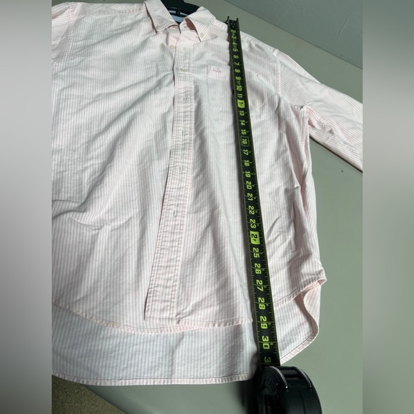 Woods&Woods pink and white striped men’s Oxford button down preppy - Picture 6 of 7